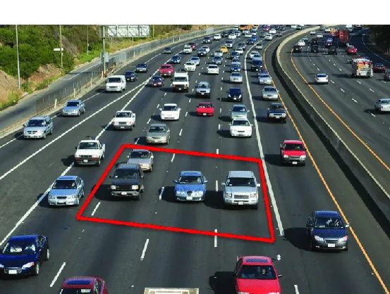 Fig 1: The traffic on multi-lane road. Image Credit